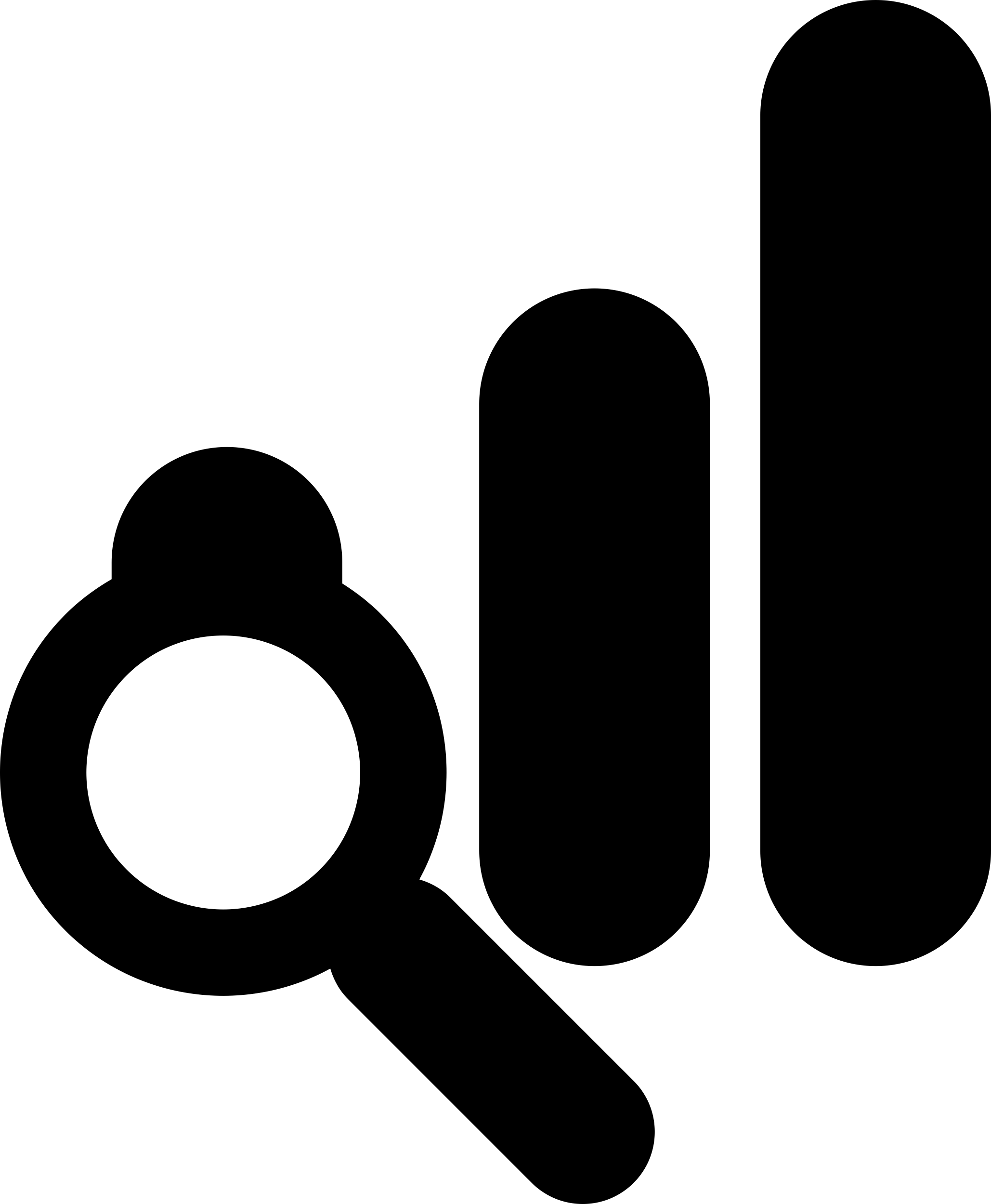 Magnifying Glass On Bars Graphic Line Art Illustration Svg Free Vectors